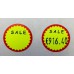 Prijssticker Ø35mm fluor geel rood 400/rol Tp35Flg